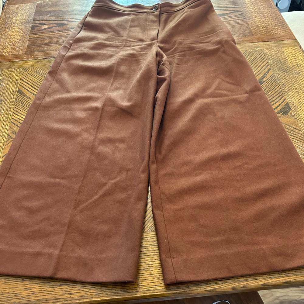 COS Women's Suit Trousers UK 14 Brown Wool with Cashmere, Polyamide Dress Pants